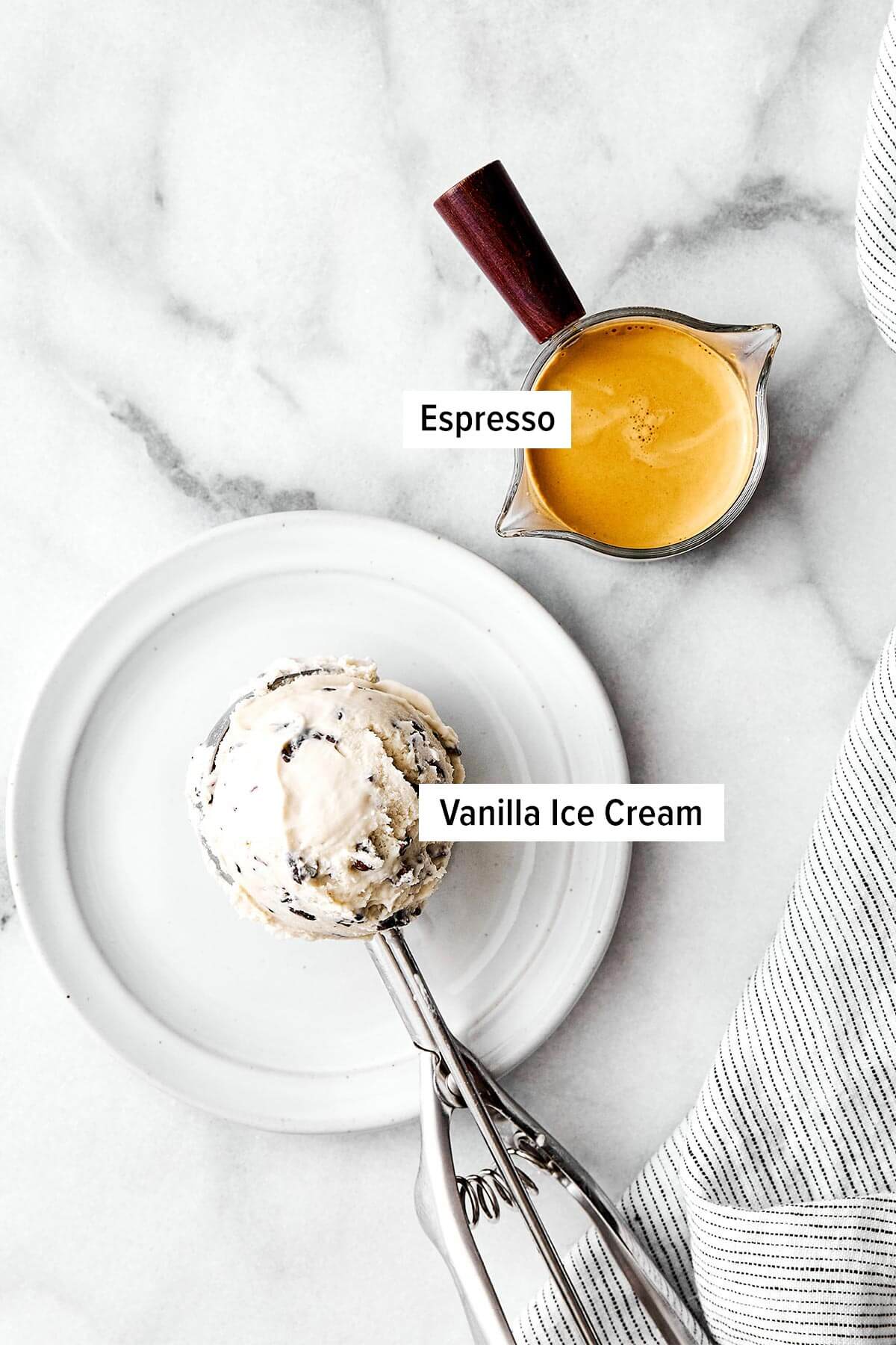Ingredients for affogato.
