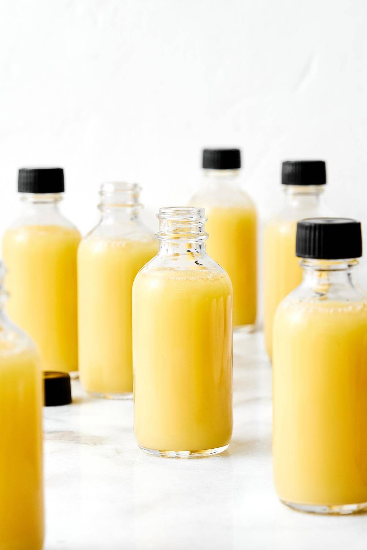 Bottles of ginger shots.