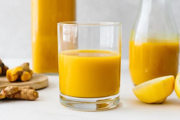 A single glass of jamu juice.