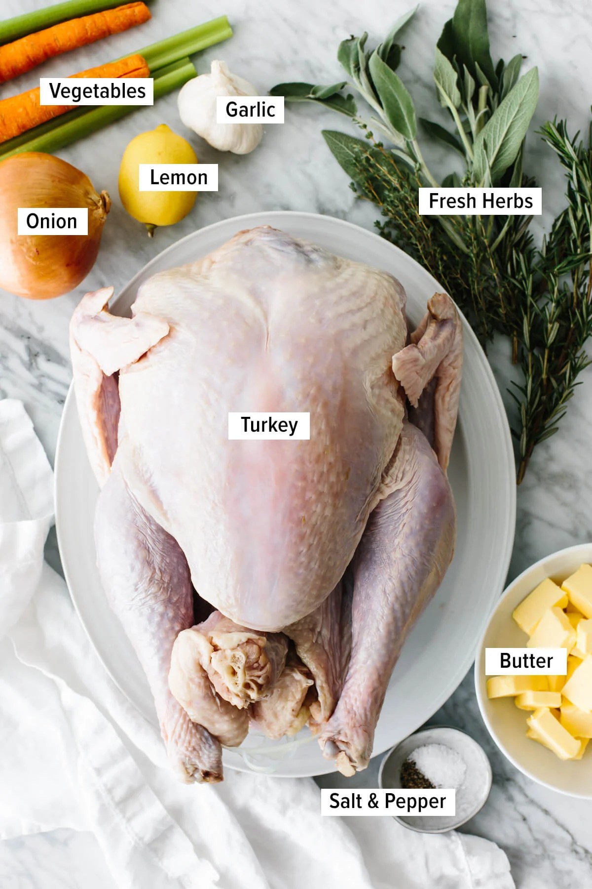 Ingredients for the best Thanksgiving turkey recipe